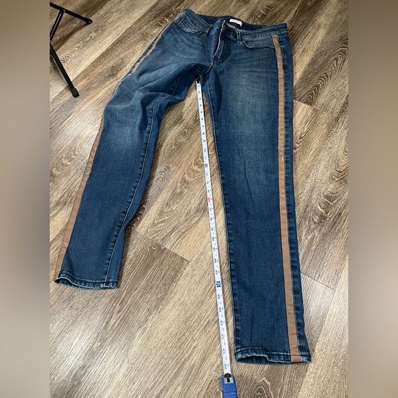 Coldwater Creek Women’s Blue Jeans Sz:10 Grunge Meets Preppy Straight Y2K Stripe - Picture 6 of 8